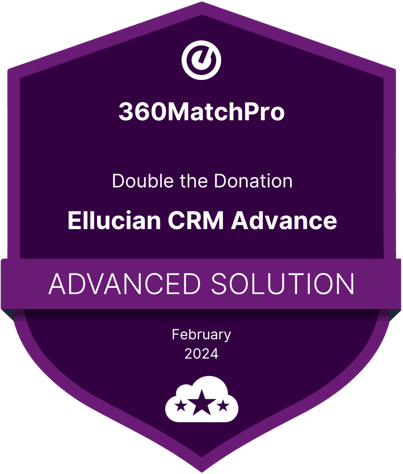 DoubletheDonation_360MatchPro_CRM Advance Ellucian Partner Network Advanced Solution Badge (2)
